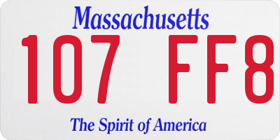 MA license plate 107FF8