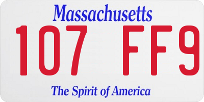 MA license plate 107FF9