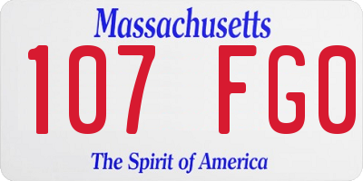 MA license plate 107FG0
