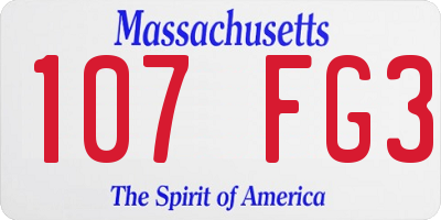 MA license plate 107FG3