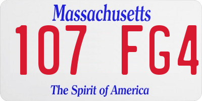 MA license plate 107FG4