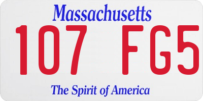 MA license plate 107FG5