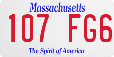 MA license plate 107FG6