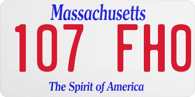 MA license plate 107FH0