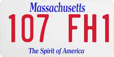 MA license plate 107FH1