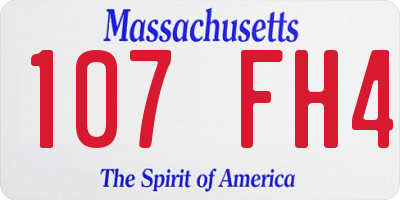 MA license plate 107FH4