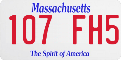 MA license plate 107FH5