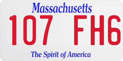 MA license plate 107FH6