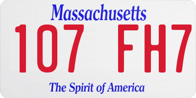 MA license plate 107FH7