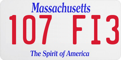 MA license plate 107FI3