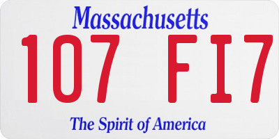 MA license plate 107FI7