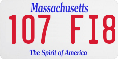 MA license plate 107FI8