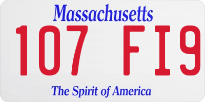 MA license plate 107FI9