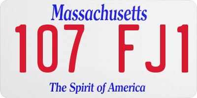 MA license plate 107FJ1