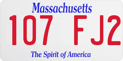 MA license plate 107FJ2