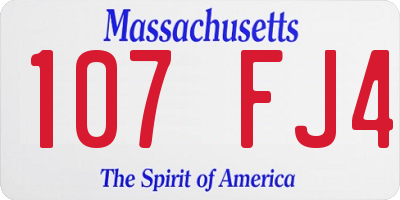 MA license plate 107FJ4