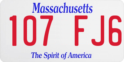 MA license plate 107FJ6