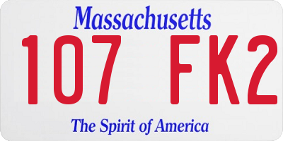 MA license plate 107FK2