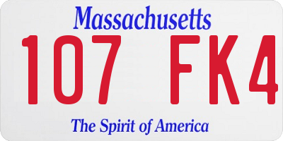 MA license plate 107FK4