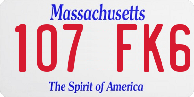 MA license plate 107FK6