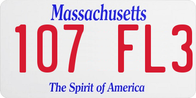 MA license plate 107FL3