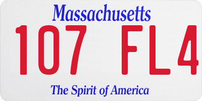 MA license plate 107FL4