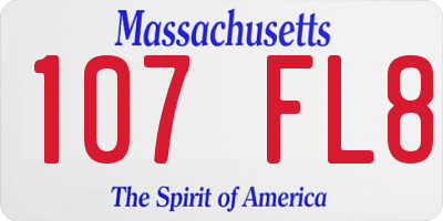 MA license plate 107FL8