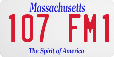 MA license plate 107FM1