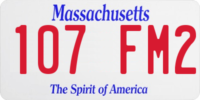 MA license plate 107FM2