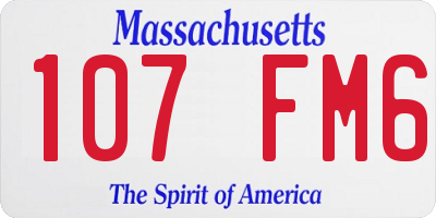 MA license plate 107FM6