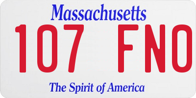 MA license plate 107FN0