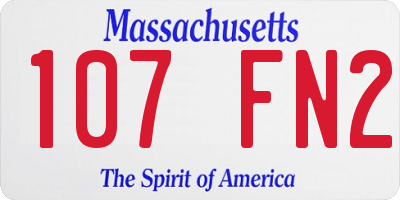 MA license plate 107FN2