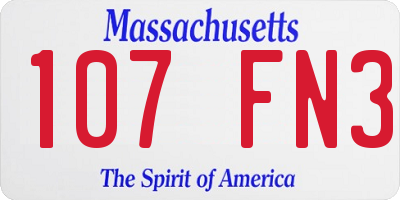 MA license plate 107FN3
