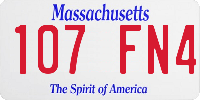 MA license plate 107FN4