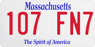 MA license plate 107FN7