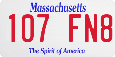 MA license plate 107FN8