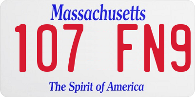 MA license plate 107FN9
