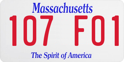 MA license plate 107FO1