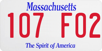 MA license plate 107FO2