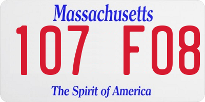 MA license plate 107FO8