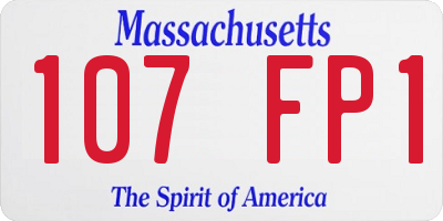 MA license plate 107FP1