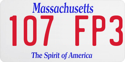 MA license plate 107FP3