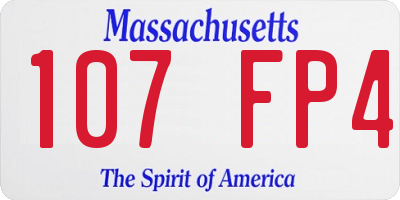MA license plate 107FP4