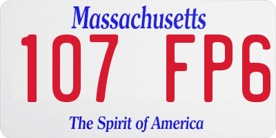 MA license plate 107FP6