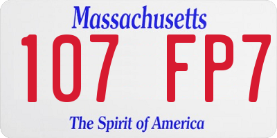 MA license plate 107FP7