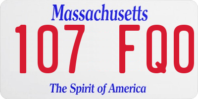 MA license plate 107FQ0