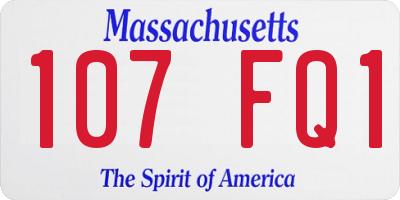 MA license plate 107FQ1