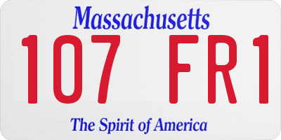 MA license plate 107FR1