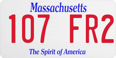 MA license plate 107FR2