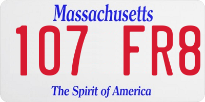 MA license plate 107FR8